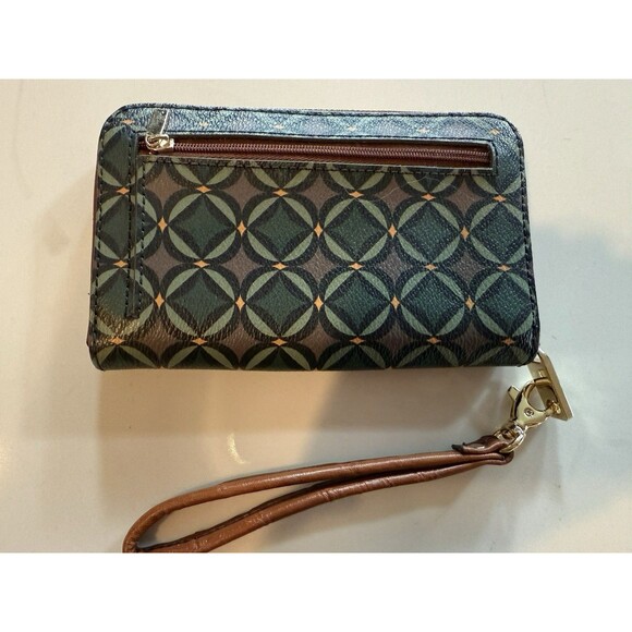 Green and Brown Color Wristlet Fossil Wallet Wristlet Nice! - Picture 2 of 4